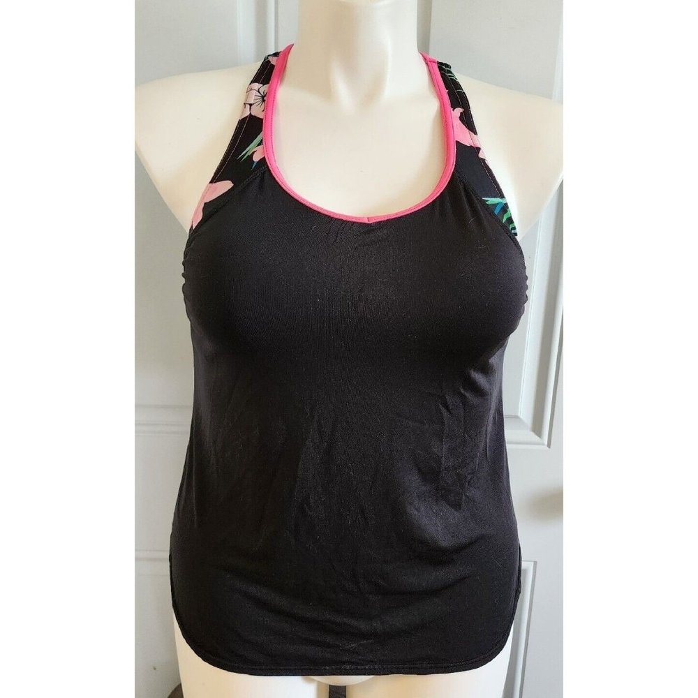 ZeroXposur Women's Swim Top Built In Bra Tankini Tank Racerback Stretch Sz Small